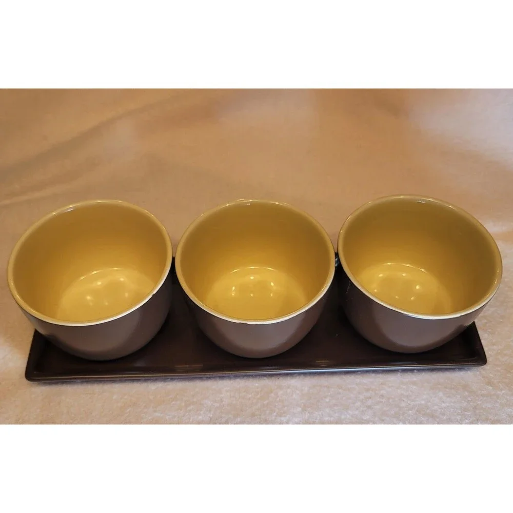 0797. Brown and Cream Color Serving Dishes for Football 🏈 Season 🏈